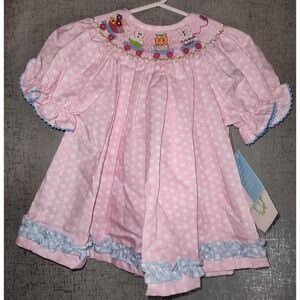 Vive La Fete Collection Bebe Easter Bunny Smocked Blouseand NWT